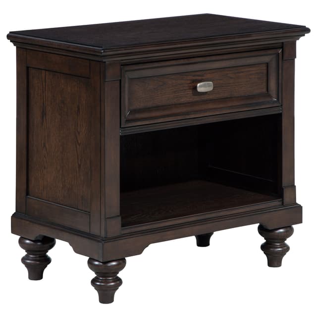 Andover 1-drawer Nightstand Bedside Table Dark Oak — photo 1
