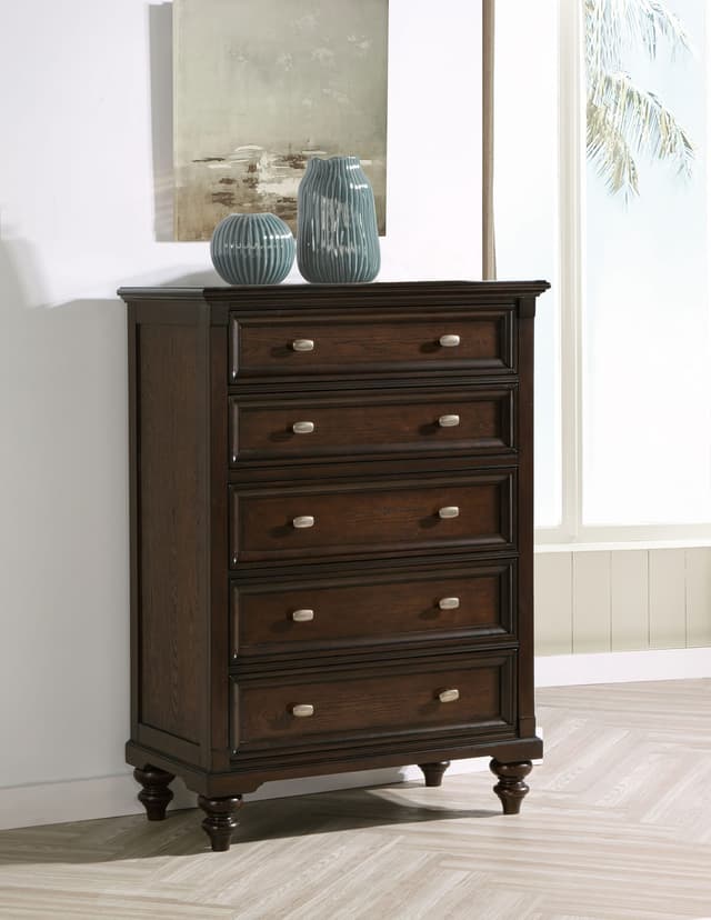 Andover 5-drawer Chest of Drawers Dark Oak — photo 2