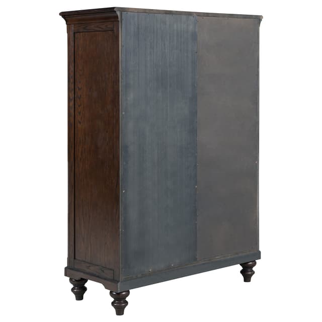 Andover 6-drawer Tempered Glass Door Chest Dark Oak — photo 5