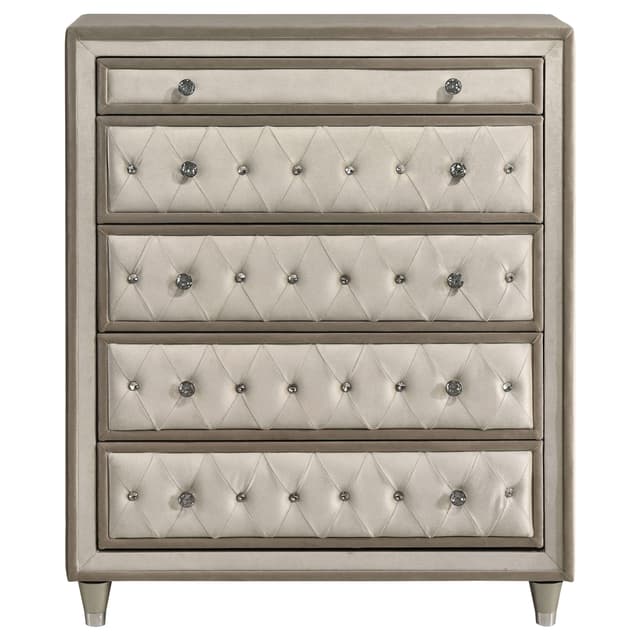 Antonella 5-drawer Bedroom Chest Ivory and Camel — photo 3