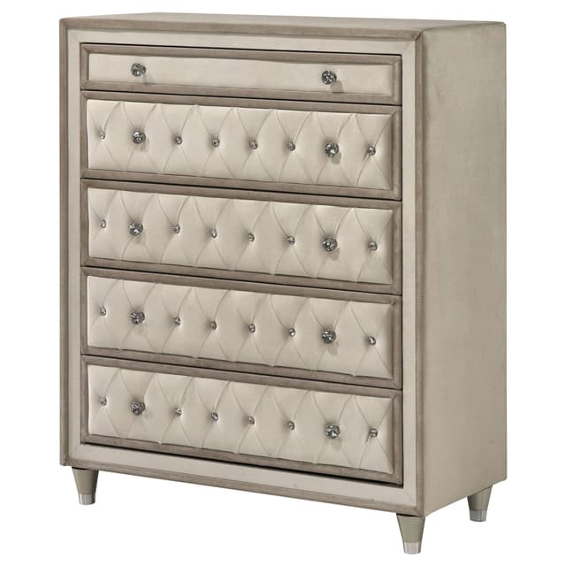 Antonella 5-drawer Bedroom Chest Ivory and Camel — photo 4