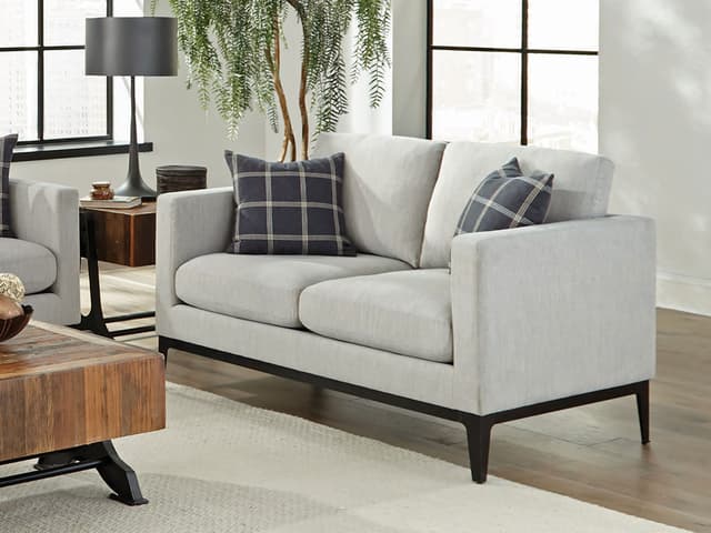 Apperson Upholstered Track Arm Loveseat Light Grey — photo 2