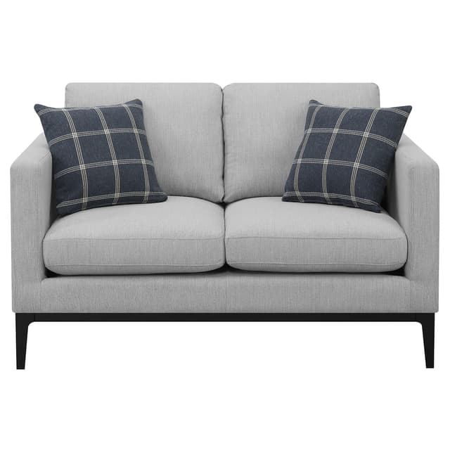 Apperson Upholstered Track Arm Loveseat Light Grey — photo 3