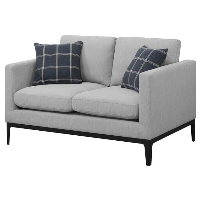 Apperson Upholstered Track Arm Loveseat Light Grey — photo 4
