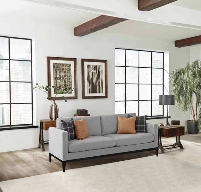 Apperson Upholstered Track Arm Sofa Light Grey — photo 2