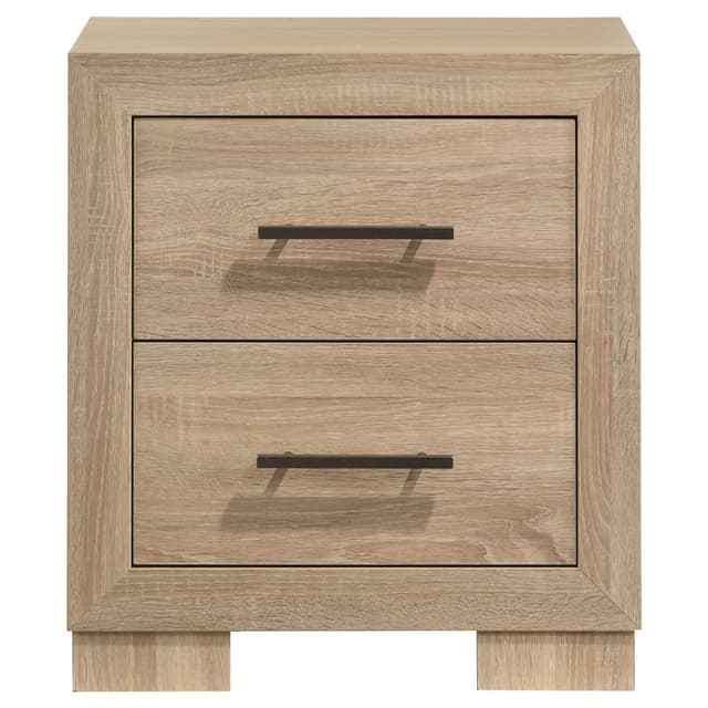 Arielle 2-Drawer Nightstand with Concealed Casters Light Oak — photo 3