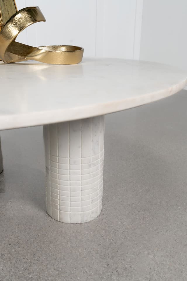 Astoria Round Genuine Marble Coffee Table White — photo 4