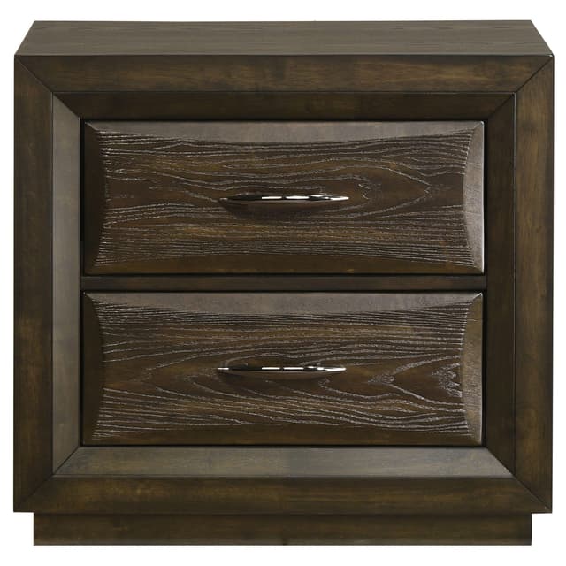 Atlas 2-drawer Bedroom Nightstand Bedside Table Dark Oak — photo 3