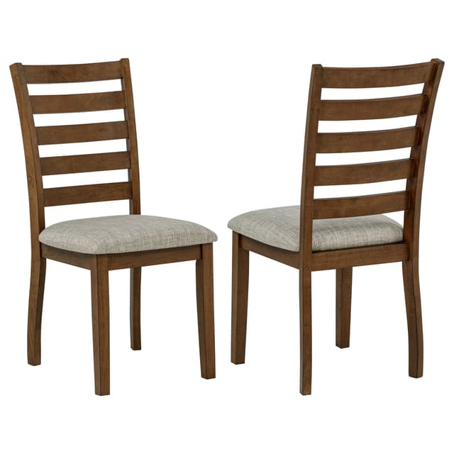 Atwood Wood Dining Side Chair Upholstered Seat Warm Brown — photo 1
