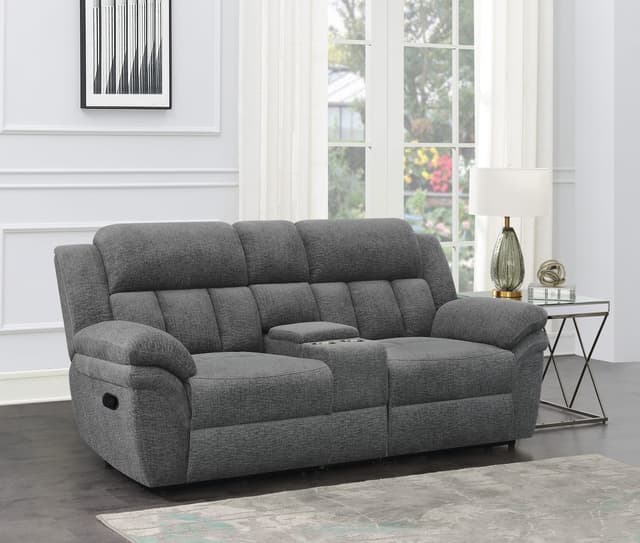 Bahrain Upholstered Motion Loveseat Charcoal — photo 2