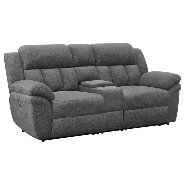 Bahrain Upholstered Power Loveseat Charcoal — photo 1