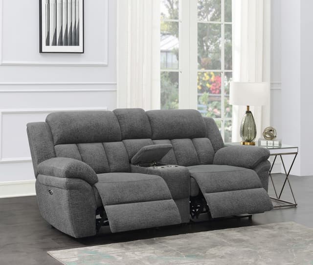 Bahrain Upholstered Power Loveseat Charcoal — photo 3