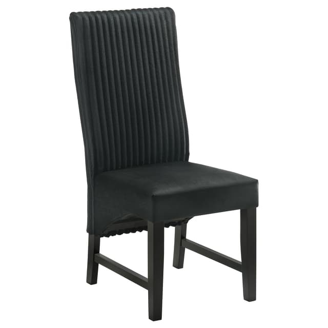 Barrand Channel-Back Upholstered Dining Side Chair Black Set of 2 — photo 3