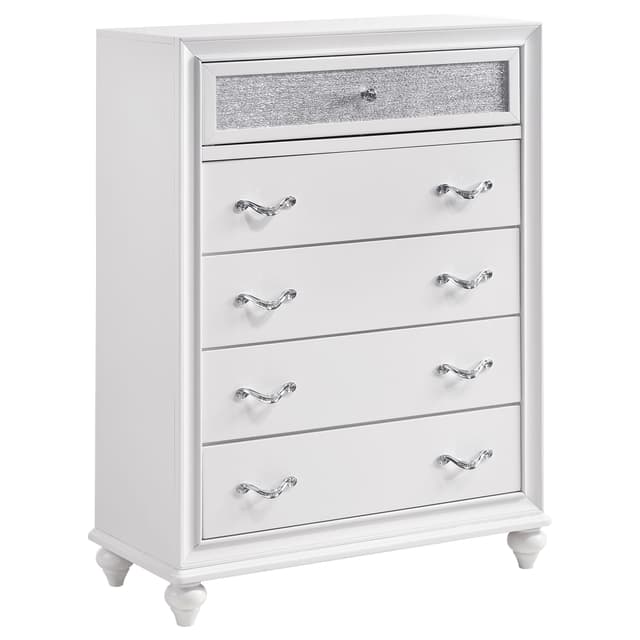Barzini 5-drawer Bedroom Chest White — photo 1