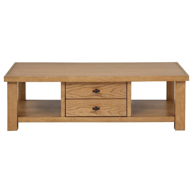Beasley 2-Drawer Wood Coffee Table Golden Oak — photo 4
