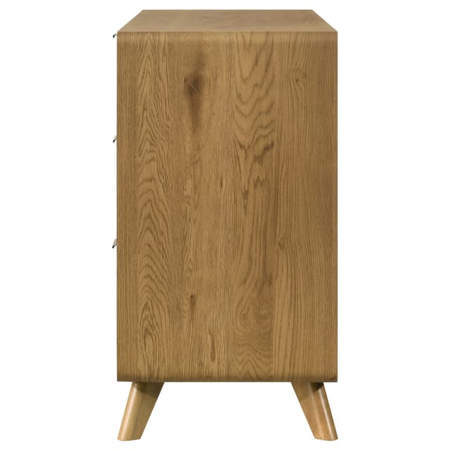 Bennett Mid-Century 6-Drawer Rubberwood Dresser Light Oak — photo 5