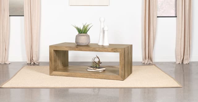 Benton Rectangular Solid Wood Coffee Table Natural — photo 2