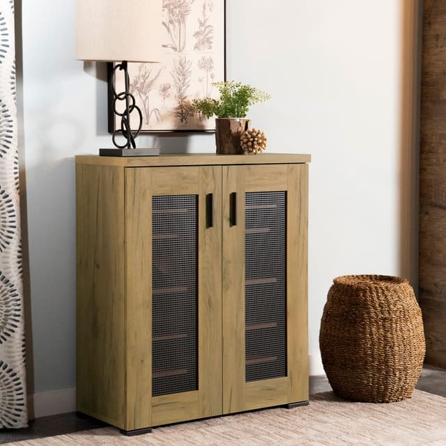 Bristol 6-shelf Engineered Wood Shoe Cabinet Golden Oak — photo 2