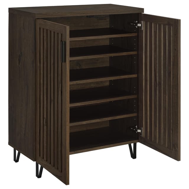 Brixton 2-door Entryway Shoe Storage Cabinets Smoked Oak — photo 3