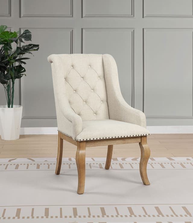 Brockway Upholstered Arm Chair Barley Brown (Set of 2) — photo 2