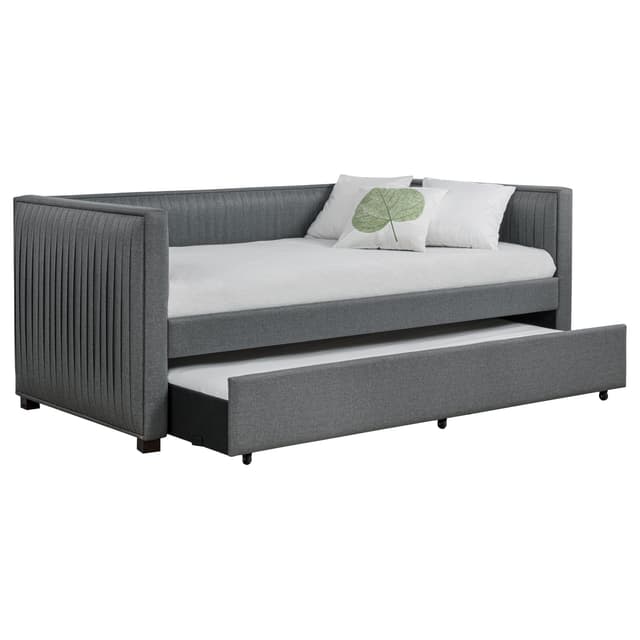 Brodie Upholstered Twin Daybed with Trundle Grey — photo 3