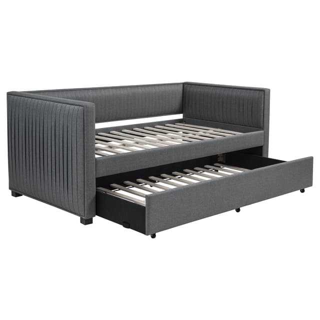 Brodie Upholstered Twin Daybed with Trundle Grey — photo 1