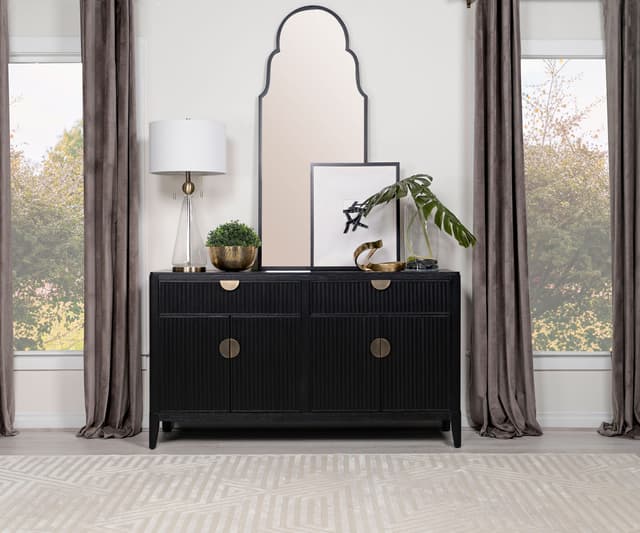 Brookmead 4-door Sideboard Buffet Storage Cabinet Black — photo 2