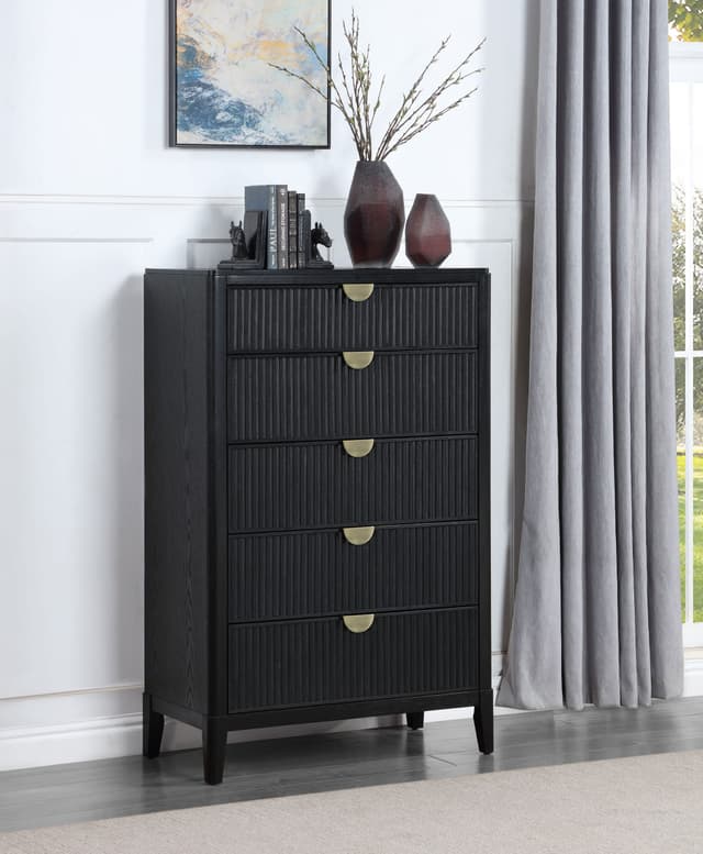 Brookmead 5-drawer Bedroom Chest Black — photo 2