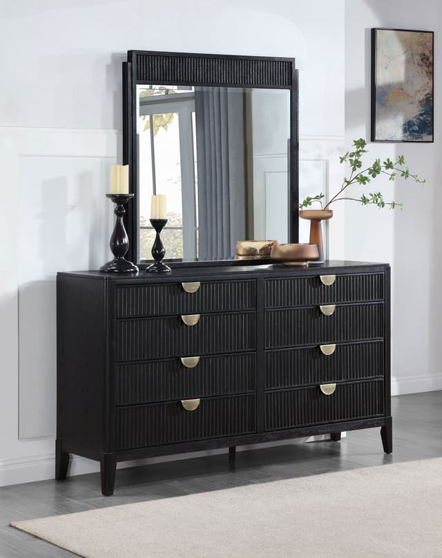 Brookmead 8-drawer Dresser with Mirror Black — photo 2