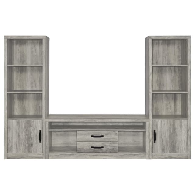 Burke 3-piece 59-inch TV Entertainment Center Grey Driftwood — photo 1
