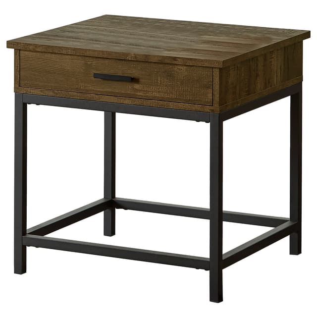 Byers 1-drawer Square Engineered Wood End Table Brown Oak — photo 1