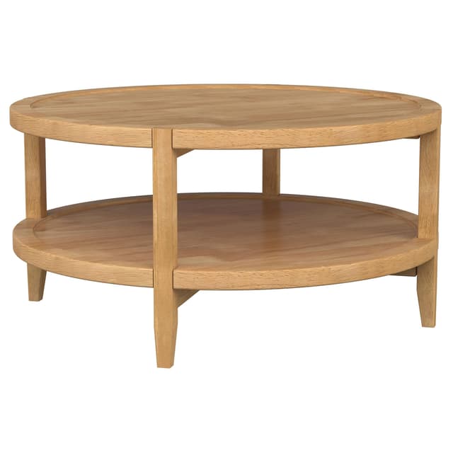 Camillo Round Solid Wood Coffee Table Maple Brown — photo 1
