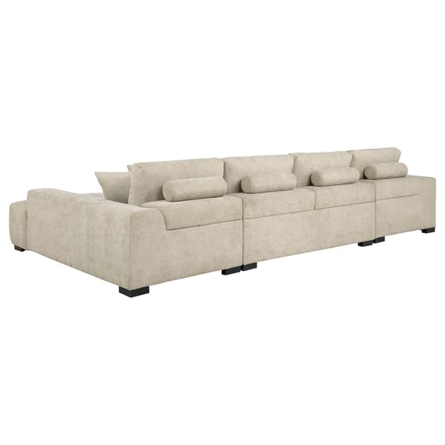 Cannella U-Shaped Double Chaise Upholstered Sectional Sofa Beige — photo 4
