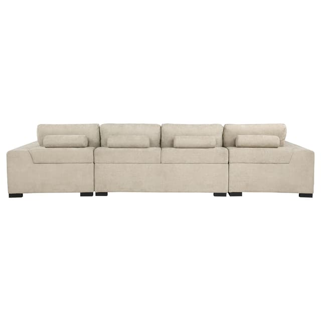 Cannella U-Shaped Double Chaise Upholstered Sectional Sofa Beige — photo 5