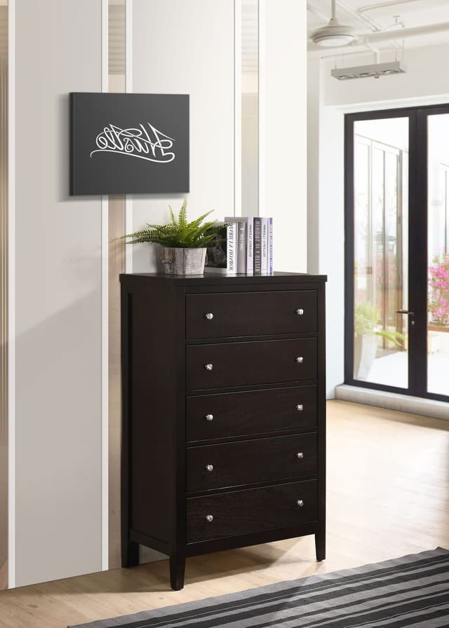 Carlton 5-drawer Bedroom Chest Cappuccino — photo 2