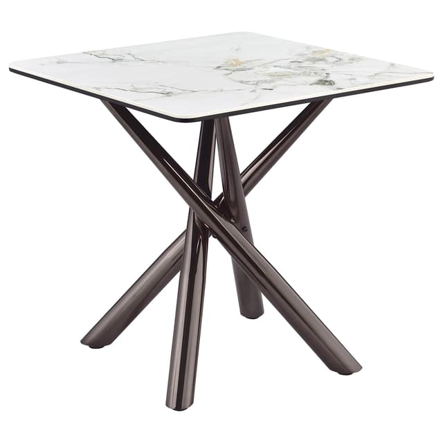Carvell Square Sintered Stone End Side Table Mirage White — photo 1