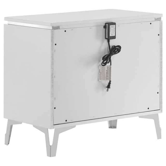 Cassia 2-drawer Nightstand Bedside Table White High Gloss — photo 4