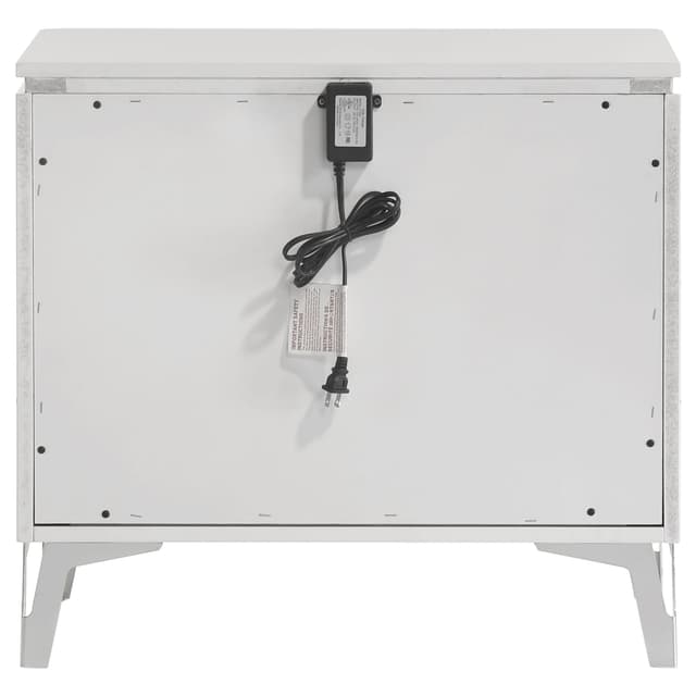 Cassia 2-drawer Nightstand Bedside Table White High Gloss — photo 5