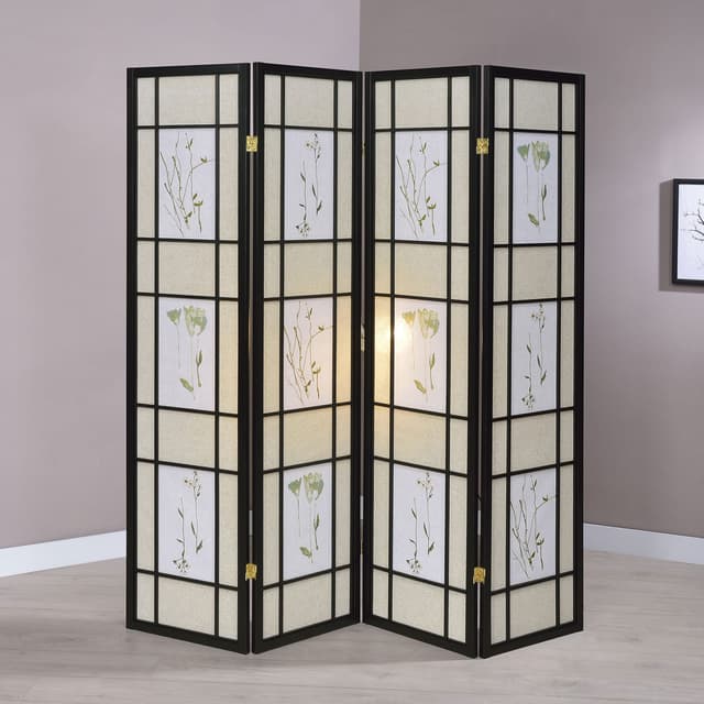 Catabella 4-Panel Room Divider Folding Shoji Screen Floral — photo 2