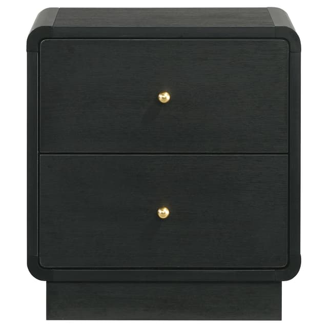 Cavelle 2-drawer Nightstand Bedside Table Black — photo 3