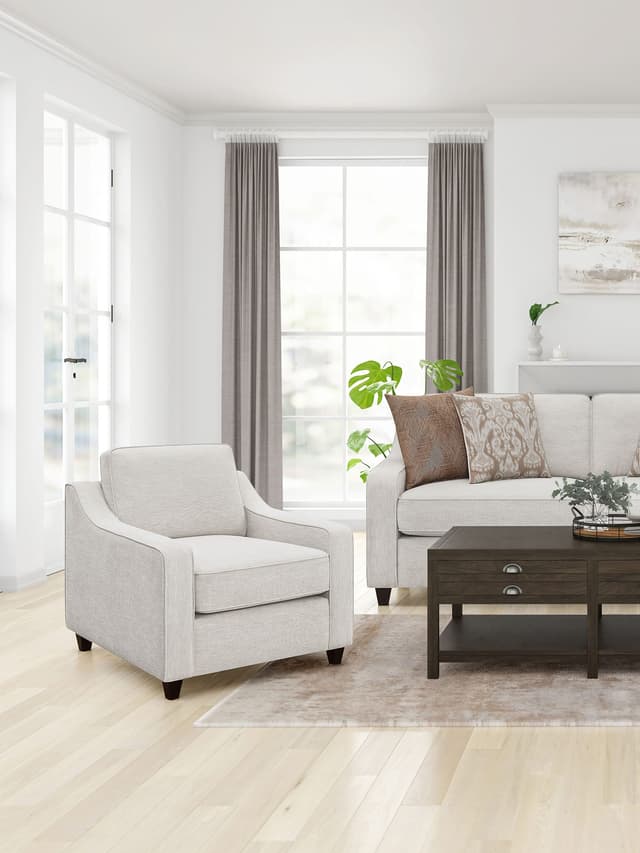 Christine Upholstered Sloped Arm Accent Chair Beige — photo 2