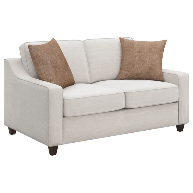Christine Upholstered Sloped Arm Loveseat Beige — photo 1