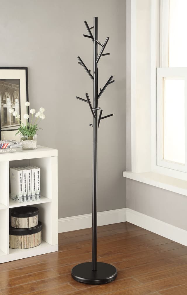 Clover 18 Hook Freestanding Metal Coat Rack Hat Hanger Black — photo 2