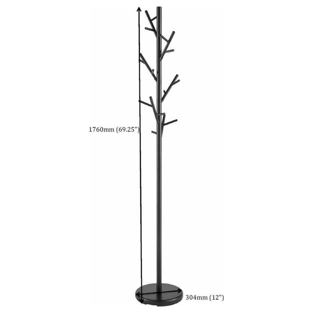 Clover 18 Hook Freestanding Metal Coat Rack Hat Hanger Black — photo 5