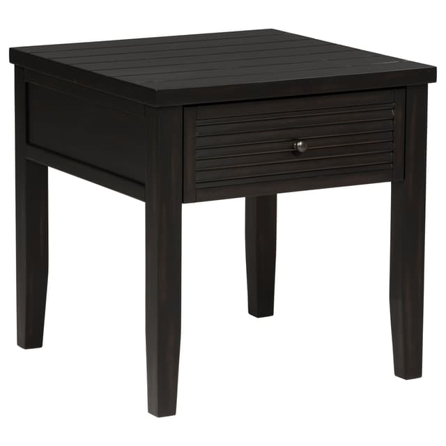 Concord 1-drawer Square End Table Distressed Java — photo 1