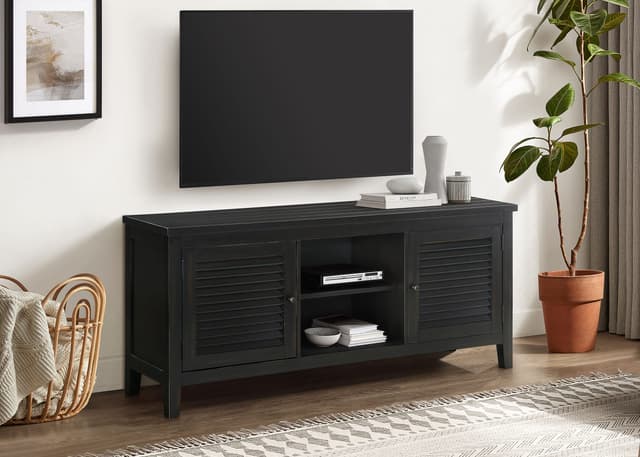 Concord 2-door 60-inch TV Stand Console Distressed Java — photo 2