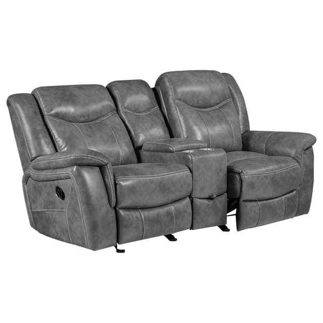 Conrad Upholstered Padded Arm Glider Loveseat Grey — photo 3