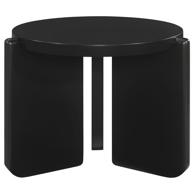 Cordova Round Solid Wood End Table Black — photo 3