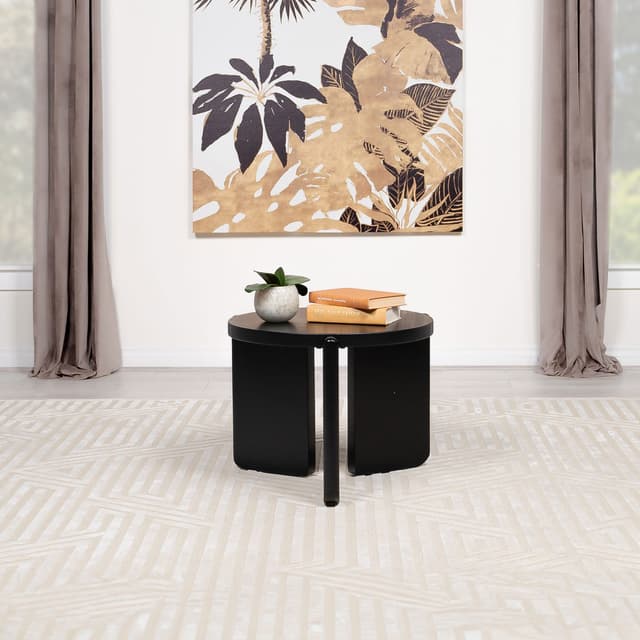 Cordova Round Solid Wood End Table Black — photo 2