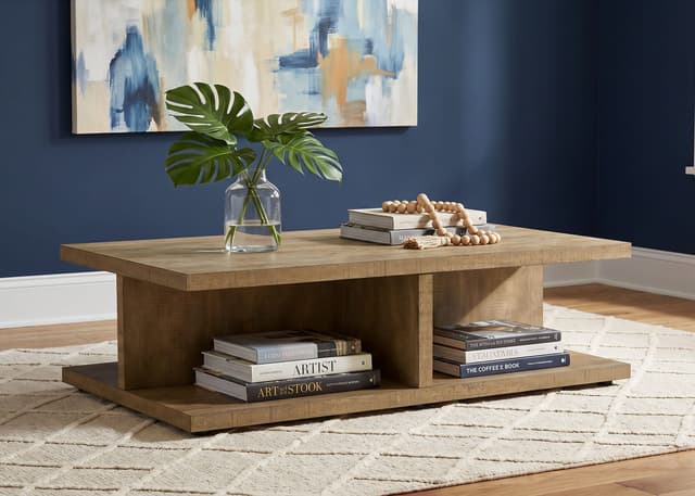 Cortona Square Engineered Wood Cocktail Coffee Table Mango — photo 2